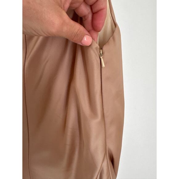 Revelry Jade Satin One Shoulder Dress in Champagne Size 8 - Picture 6 of 8